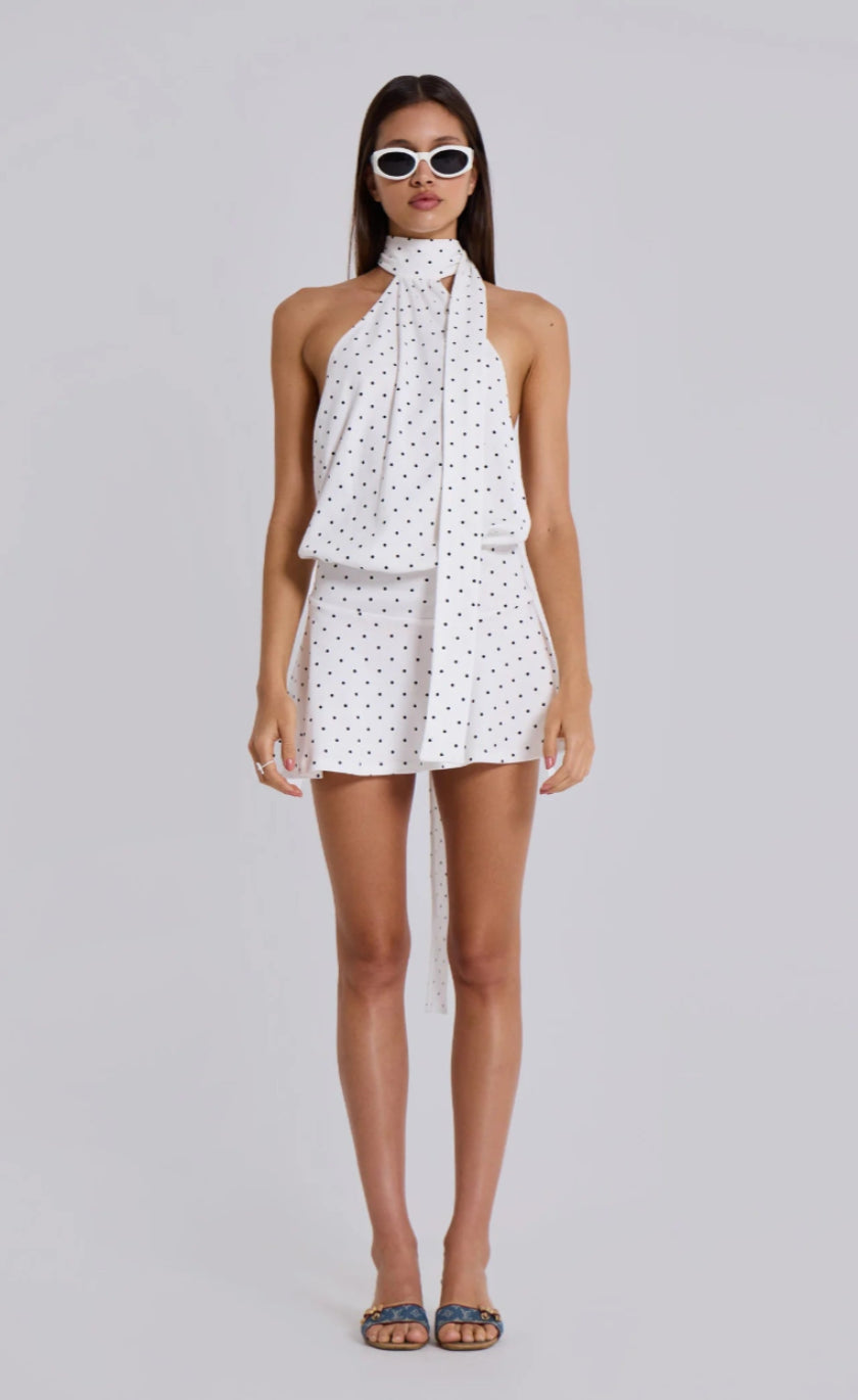 Jaded London Enya Backless Mini Dress in Polkadot
