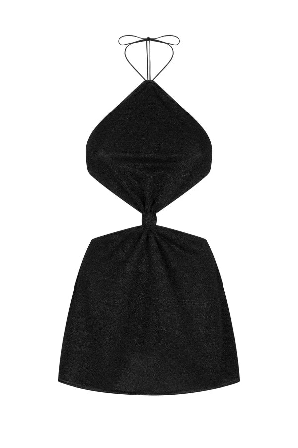 Oséree Lumiere Knot Mini Dress Black