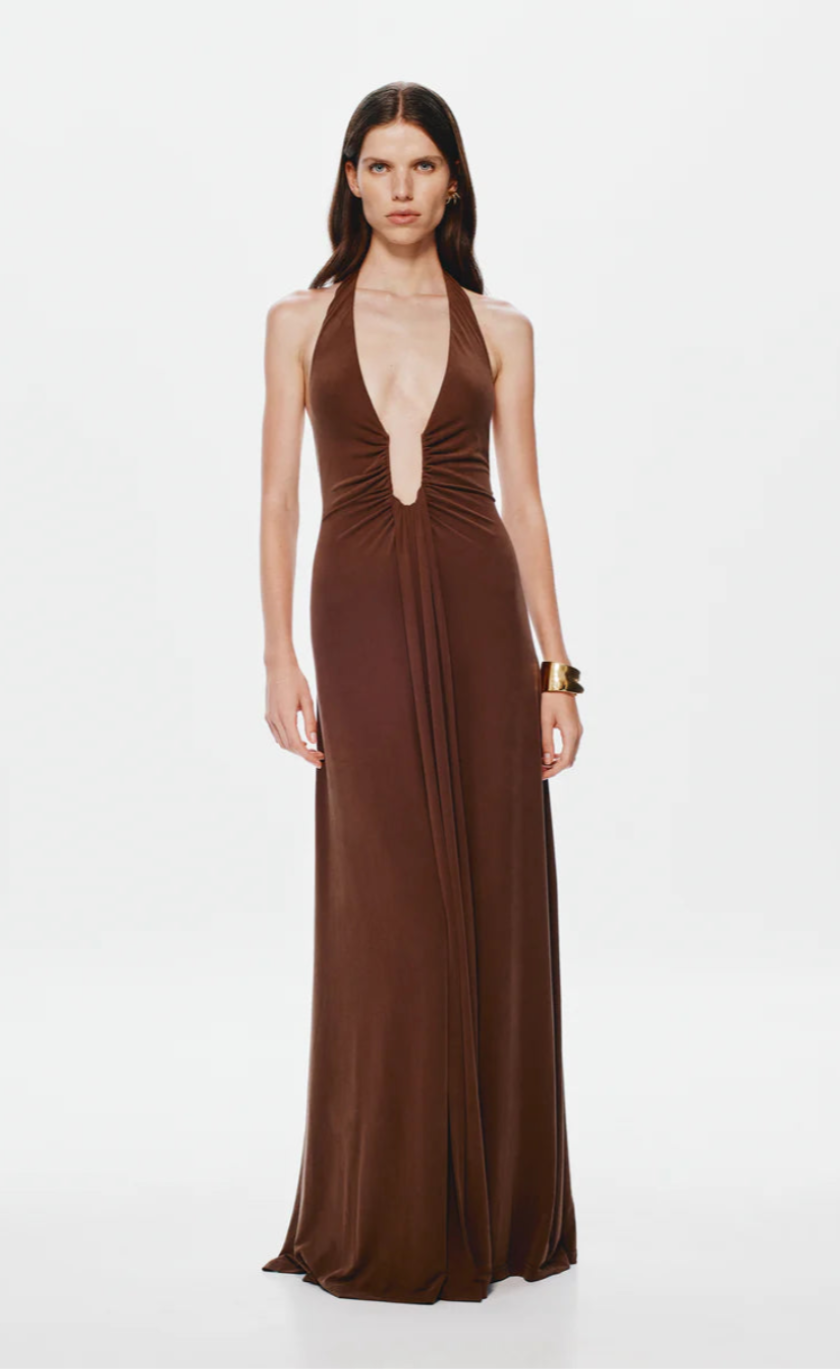 Misha Jennifer Cupro Maxi Dress Cedar