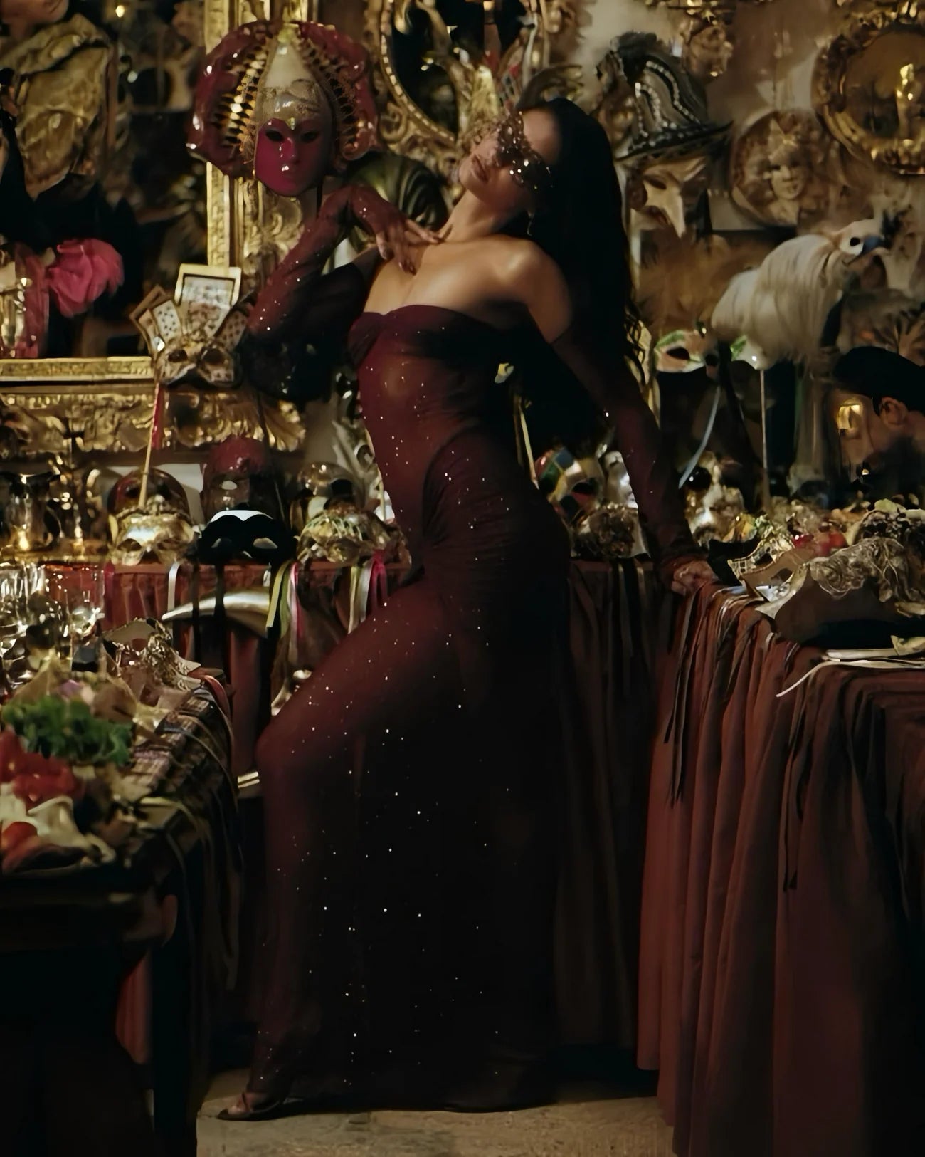 Mirror Palais The Starlite Dress Burgundy