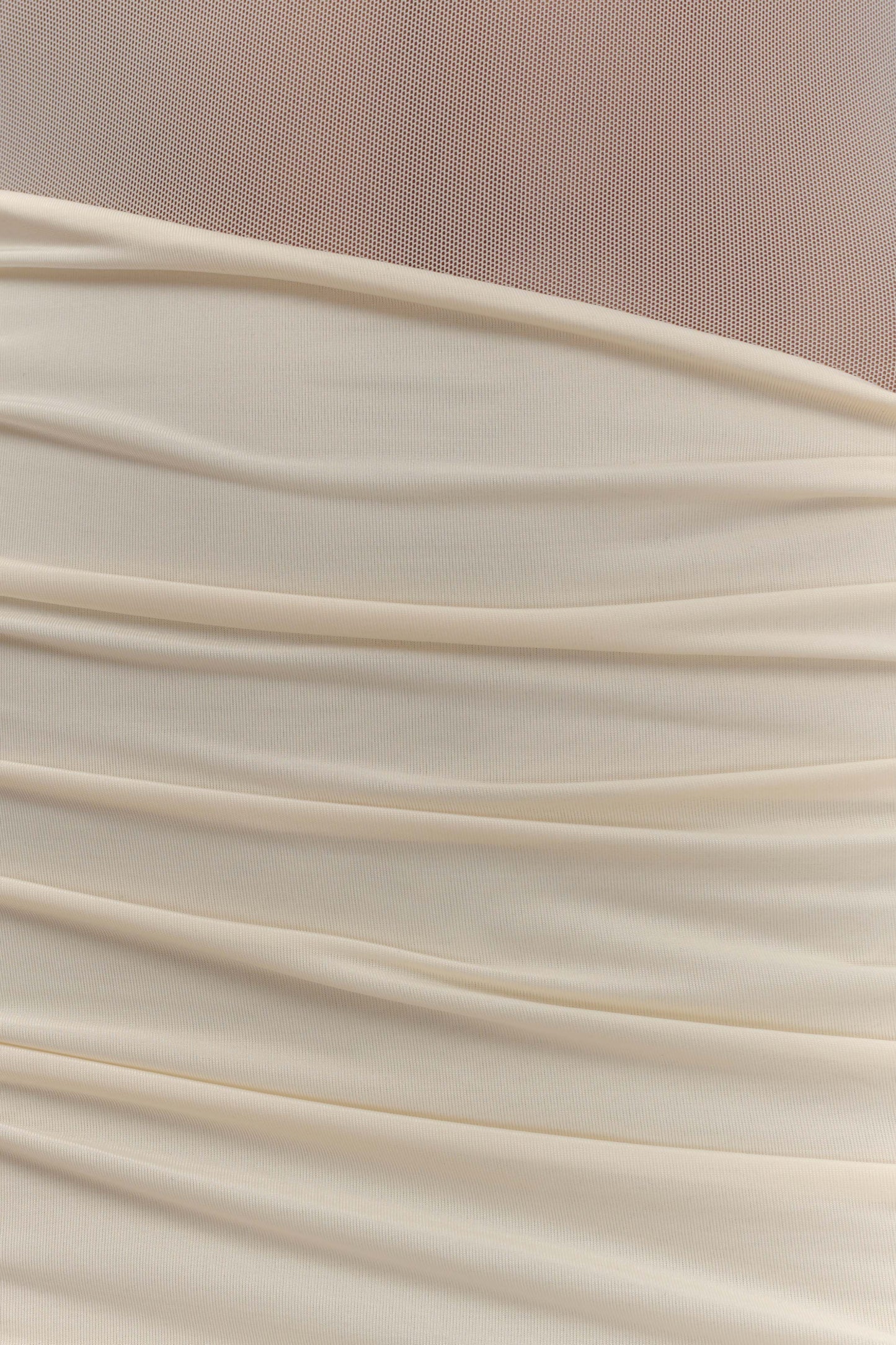 Meshki Dallas One Shoulder Mesh Maxi Dress Ivory