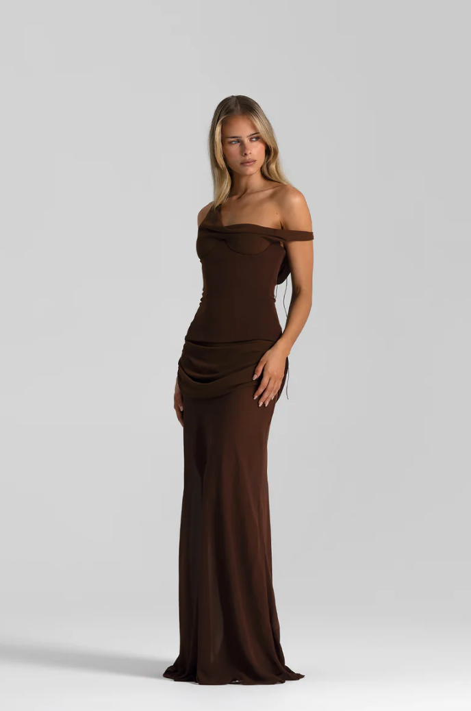 Natalie Rolt Cadence Gown Espresso
