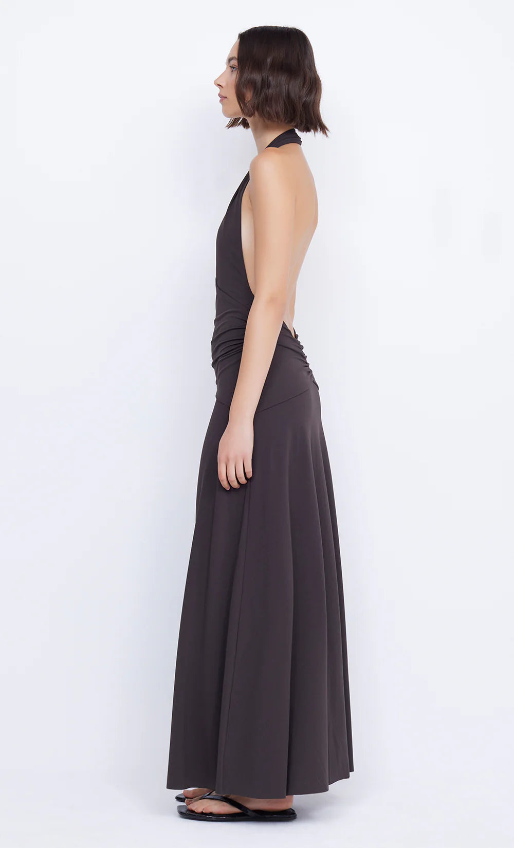 Bec & Bridge Blanche Halter Maxi Dress Espresso