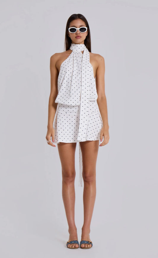 Jaded London Enya Backless Mini Dress in Polkadot