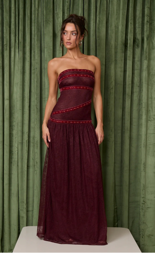 Fait Par Foutch Colette Dress Bordeaux