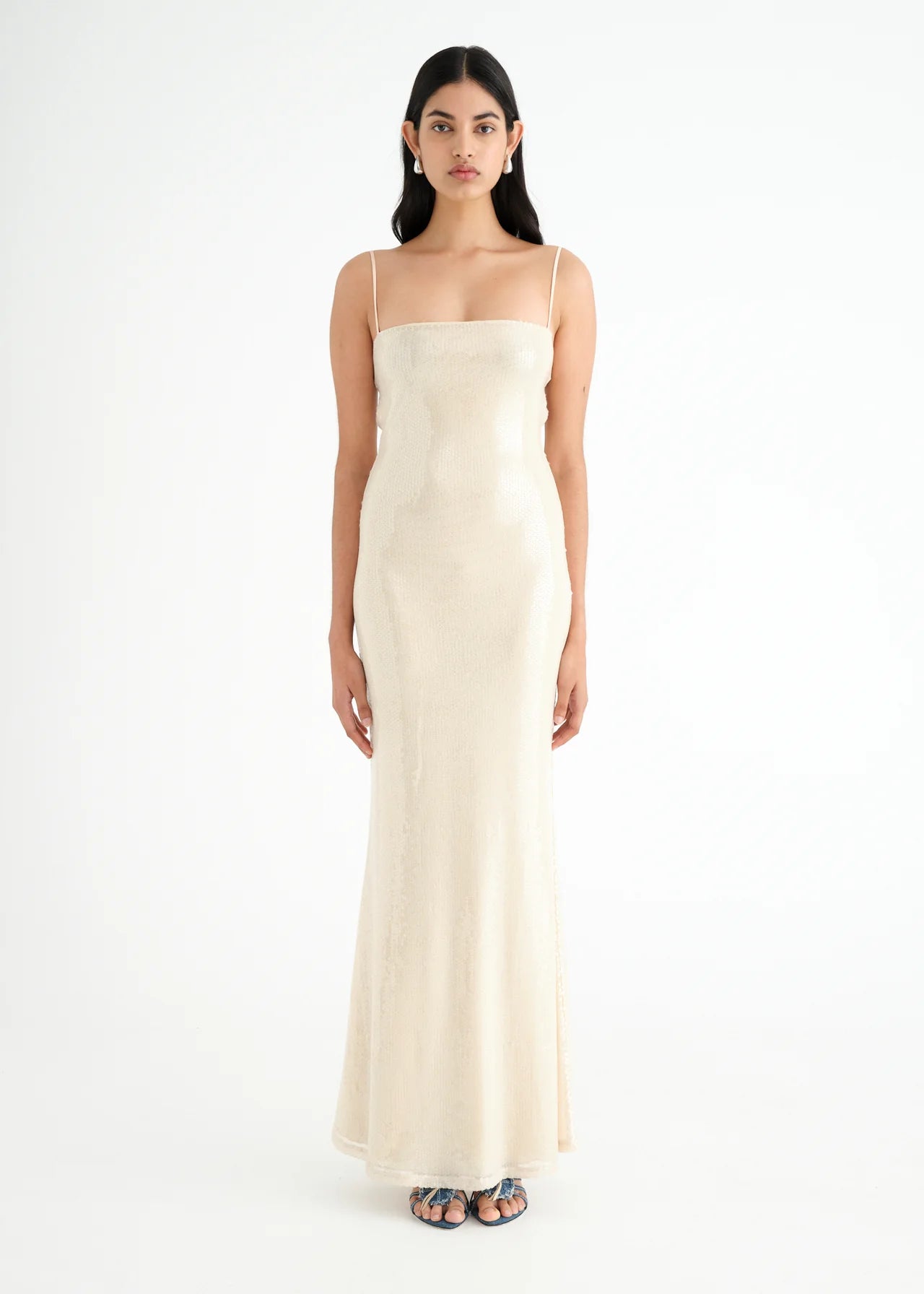 Benni Juliano Sequin Slip Dress Light Toffee