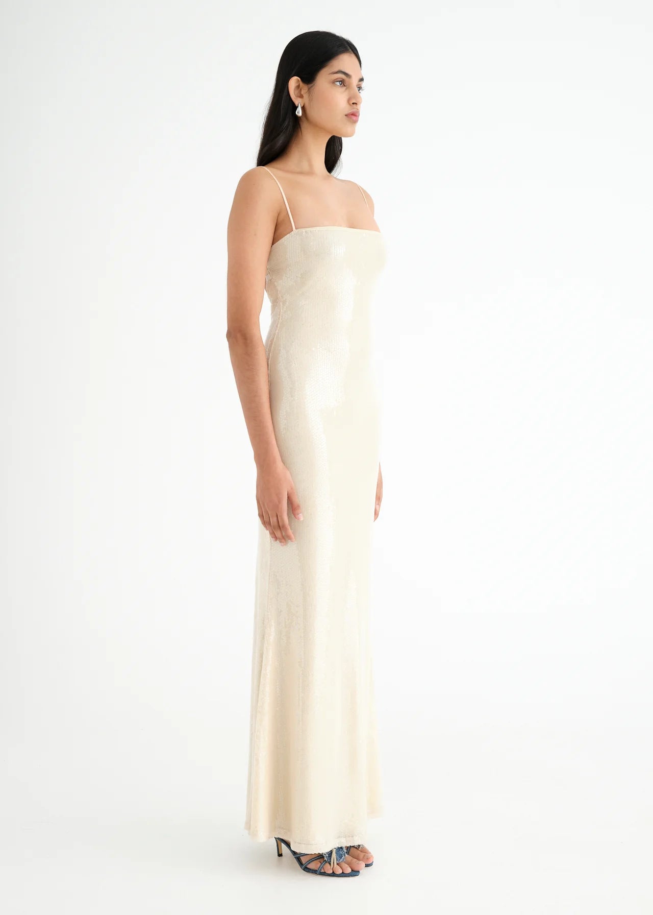 Benni Juliano Sequin Slip Dress Light Toffee