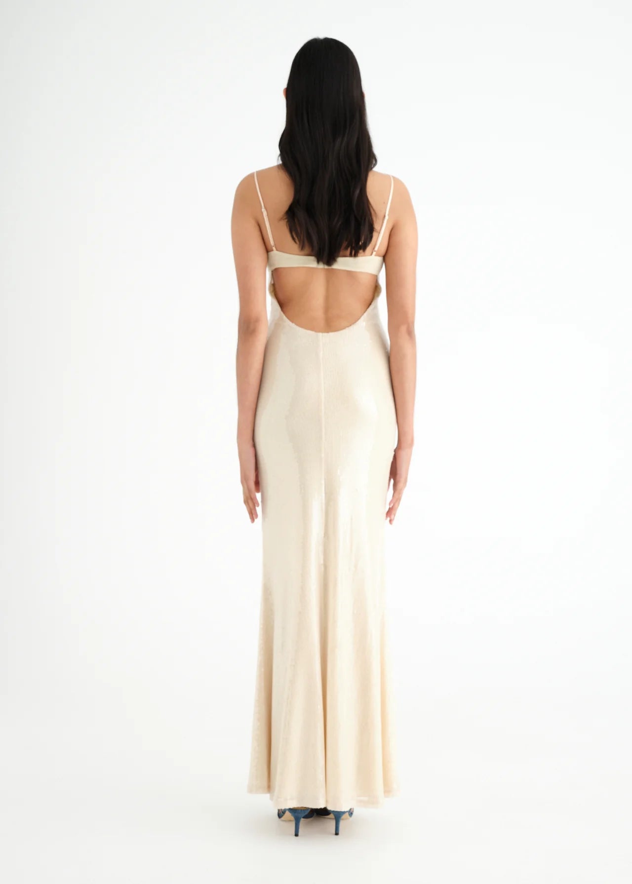 Benni Juliano Sequin Slip Dress Light Toffee