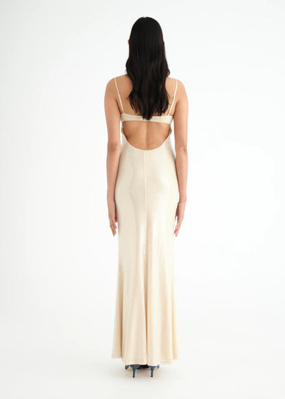 Benni Juliano Sequin Slip Dress Light Toffee