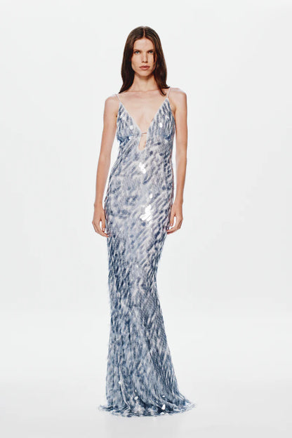 SELLING Misha The Sapphire Sequin Dress Dove Grey