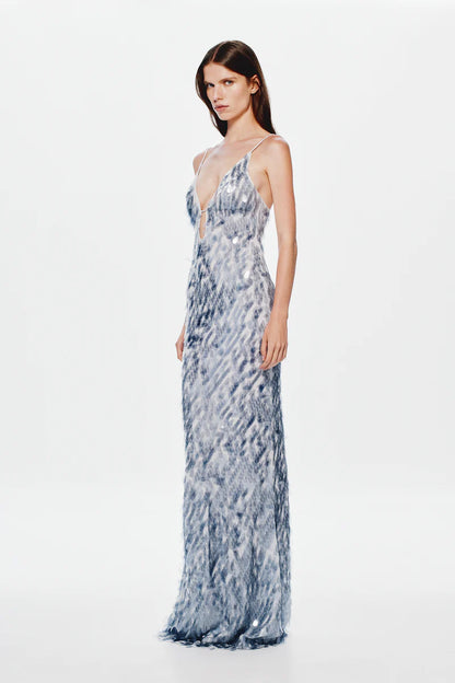 SELLING Misha The Sapphire Sequin Dress Dove Grey