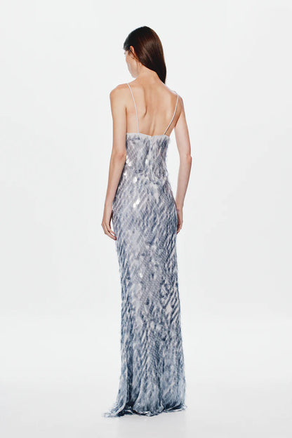 SELLING Misha The Sapphire Sequin Dress Dove Grey