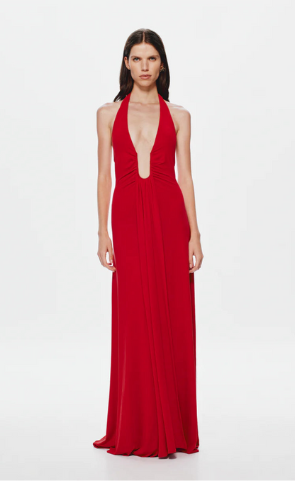 Misha Jennifer Cupro Maxi Cherry