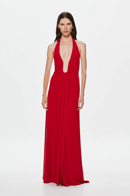 Misha Jennifer Cupro Maxi Cherry
