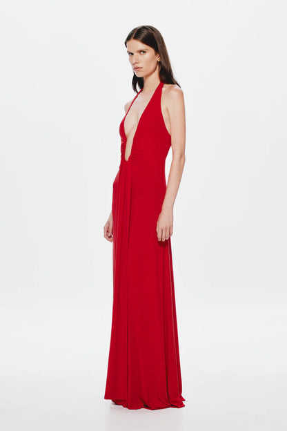 Misha Jennifer Cupro Maxi Cherry