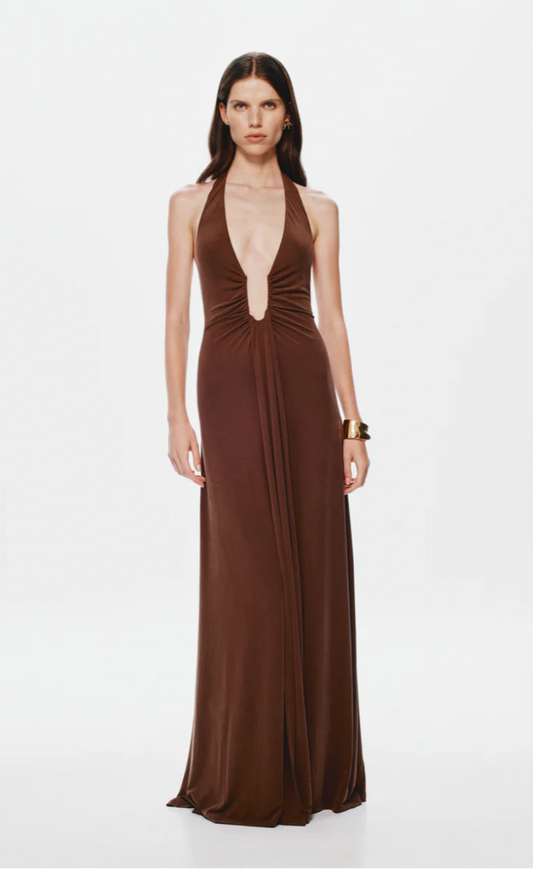 Misha Jennifer Cupro Maxi Dress Cedar