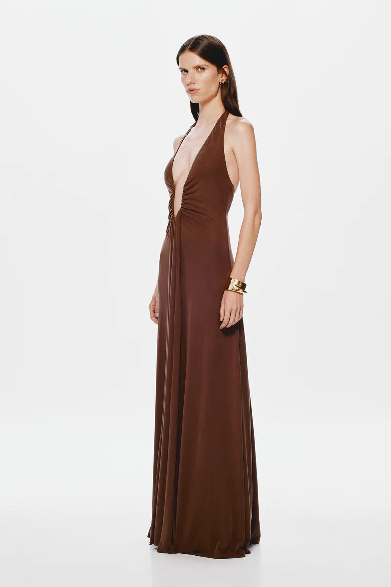 Misha Jennifer Cupro Maxi Dress Cedar