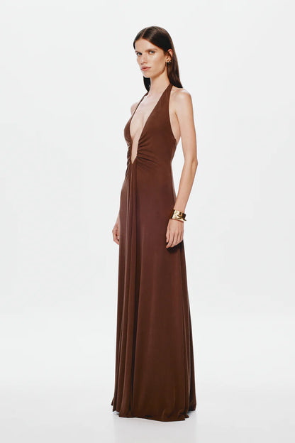 Misha Jennifer Cupro Maxi Dress Cedar