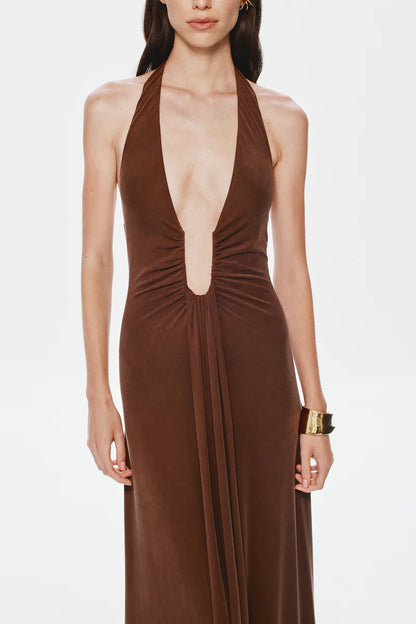 Misha Jennifer Cupro Maxi Dress Cedar