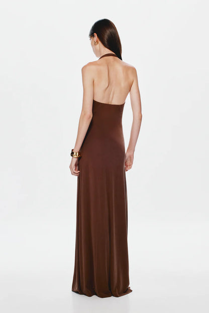 Misha Jennifer Cupro Maxi Dress Cedar