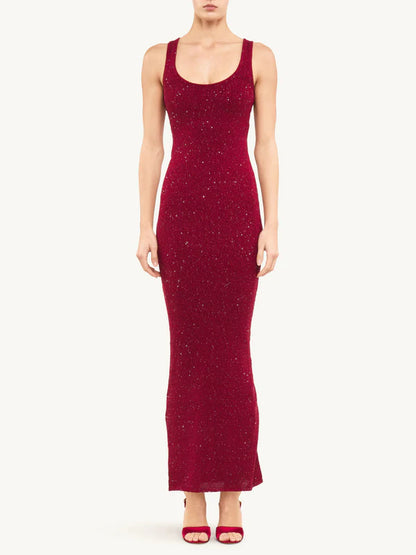 Asta Resort Ana Dress Wine Sequin