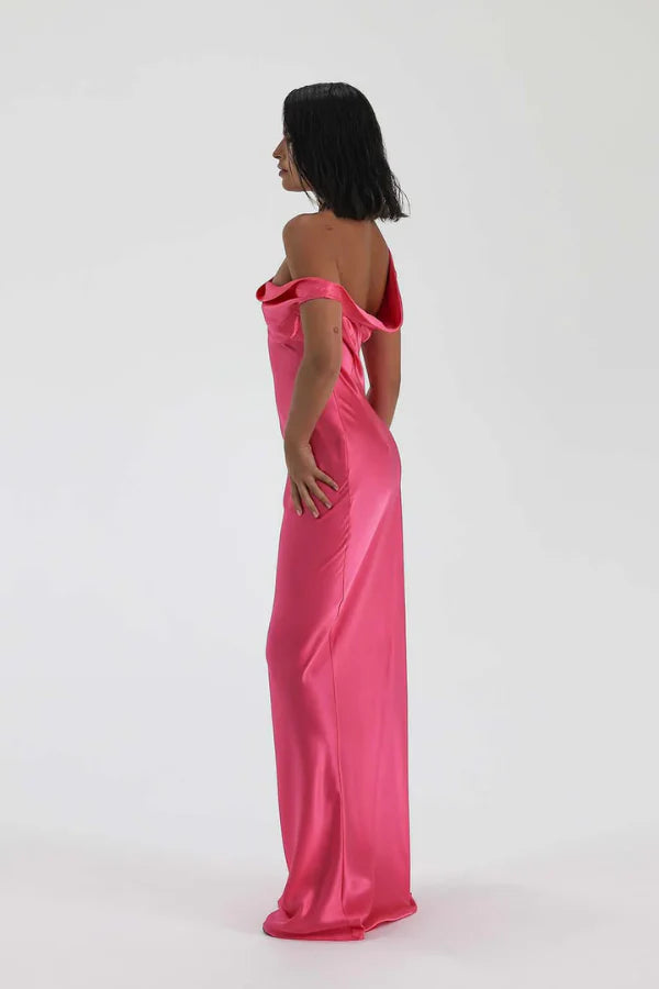Natalie Rolt Monika Gown Neon Pink – Celeb Style Hire