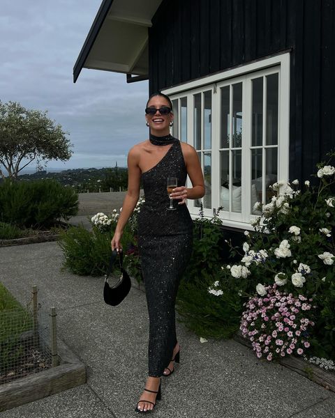 Asta Resort Jennifer Dress Charcoal Sequin