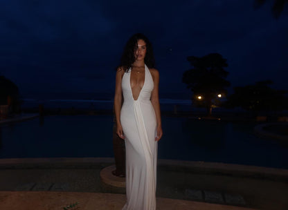 Misha Jennifer Cupro Maxi Dress Ivory