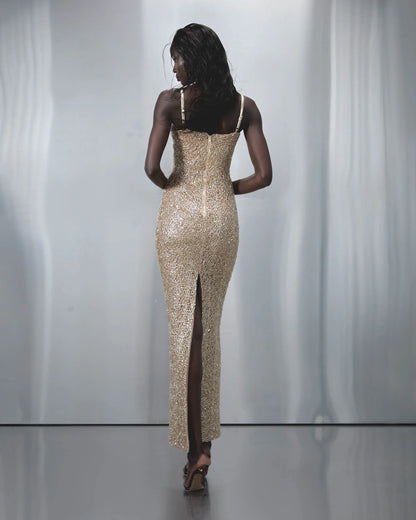 The Dolls House Fashion Sira Maxi Dress - Gold
