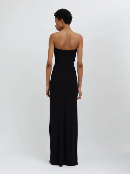 Christopher Esber Arced Palm Strapless Dress Black