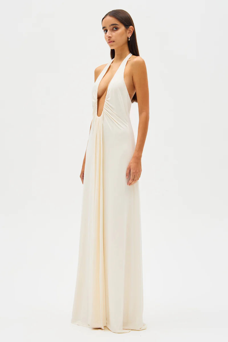 Misha Jennifer Cupro Maxi Dress Ivory