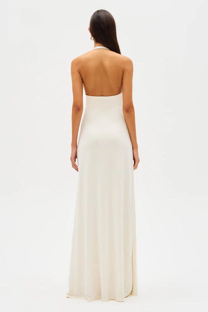 Misha Jennifer Cupro Maxi Dress Ivory