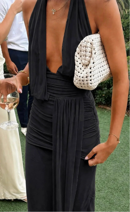Bec & Bridge Cassis Drape Maxi Dress - Black