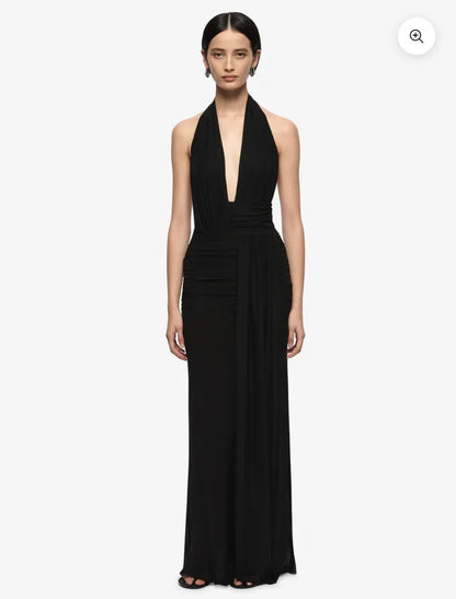 Bec & Bridge Cassis Drape Maxi Dress - Black