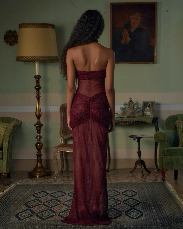 Mirror Palais The Starlite Dress Burgundy