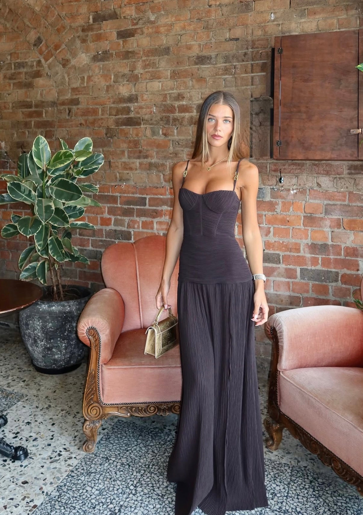 Manning Cartell Double Time Pleat Dress Dark Chocolate