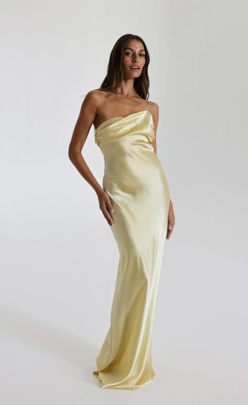 Natalie Rolt Mikayla Gown Lemon – Celeb Style Hire
