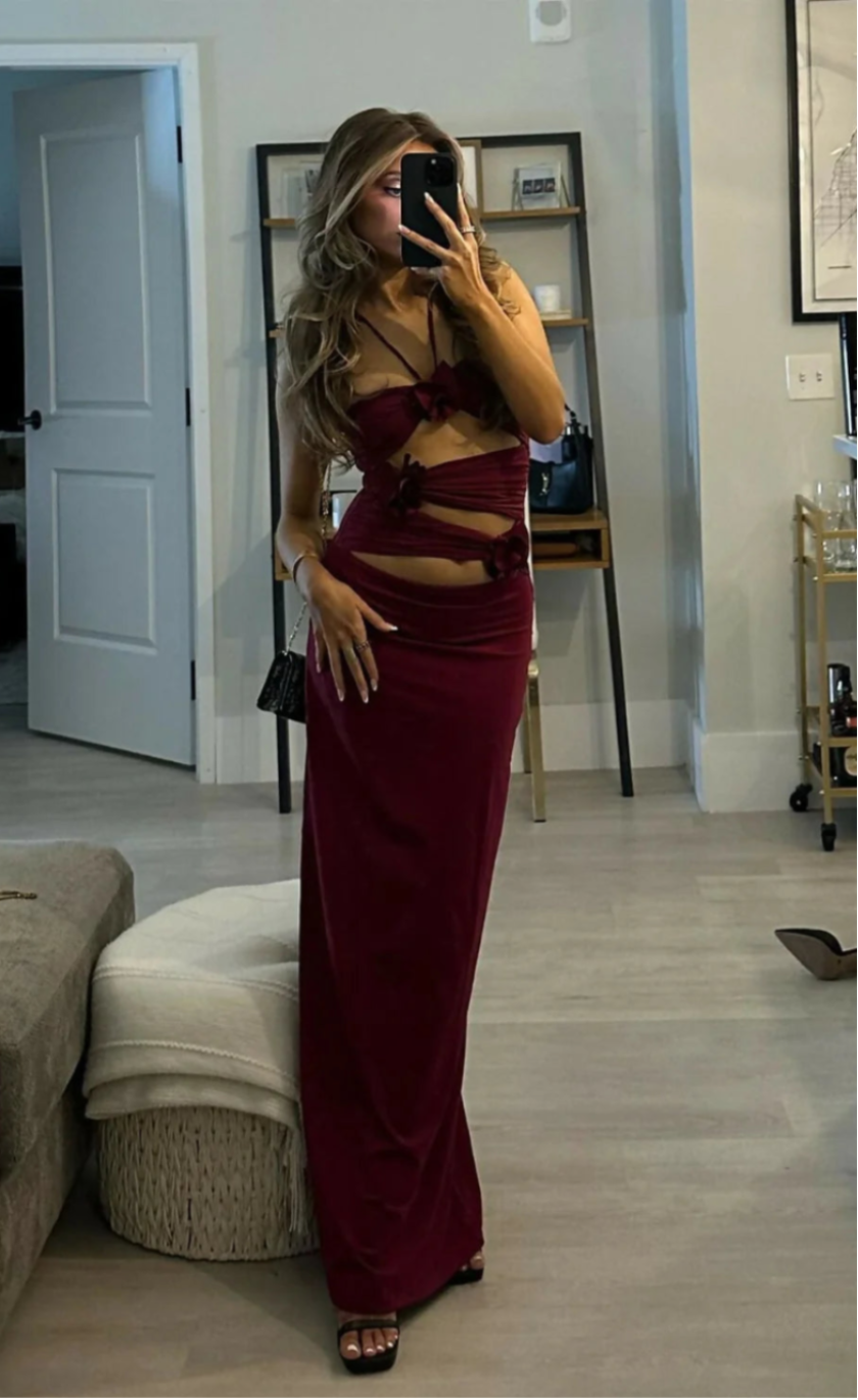 Maygel Coronel Veranera Dress Burgundy