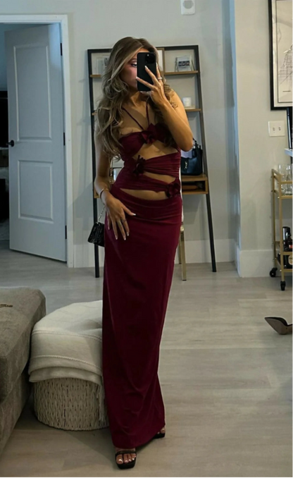 Maygel Coronel Veranera Dress Burgundy