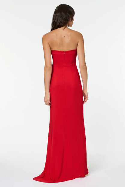 Manning Cartell Asymmetrical Games Strapless Gown Scarlet