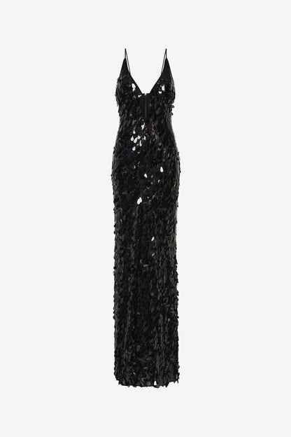 Misha Sapphire Sequin Maxi Dress Black