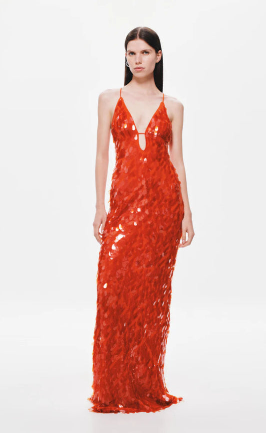 Misha Sapphire Sequin Maxi Dress
