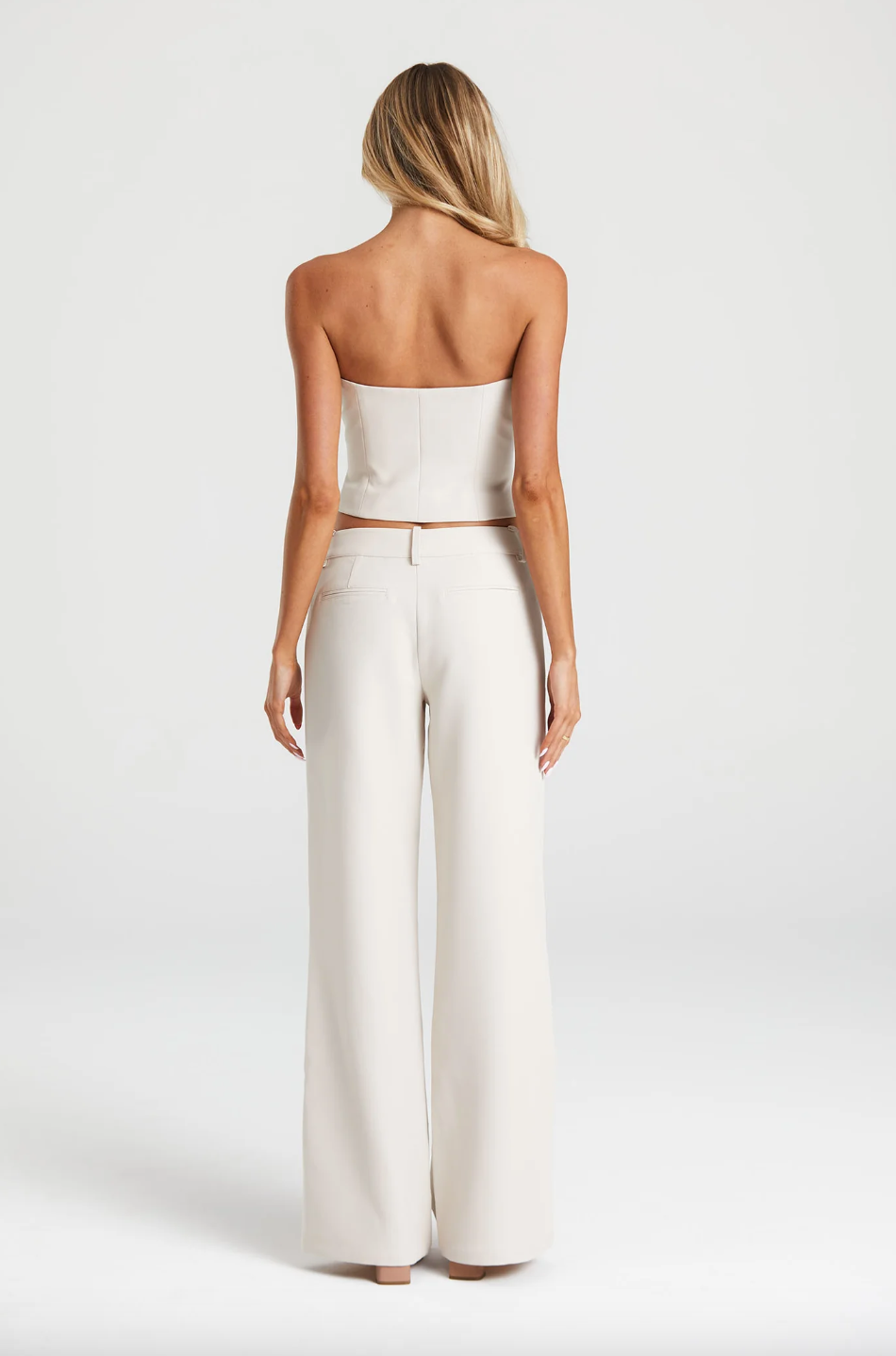 Sasha Therese Alina Tailored Pant & Top Set Nude