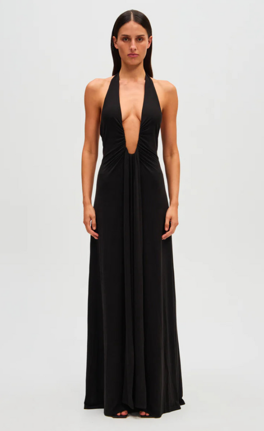 Misha Jennifer Cupro Maxi Dress Black