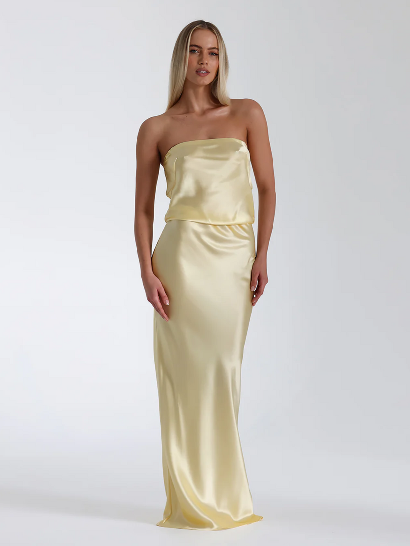Natalie Rolt Gloria Gown Lemon – Celeb Style Hire