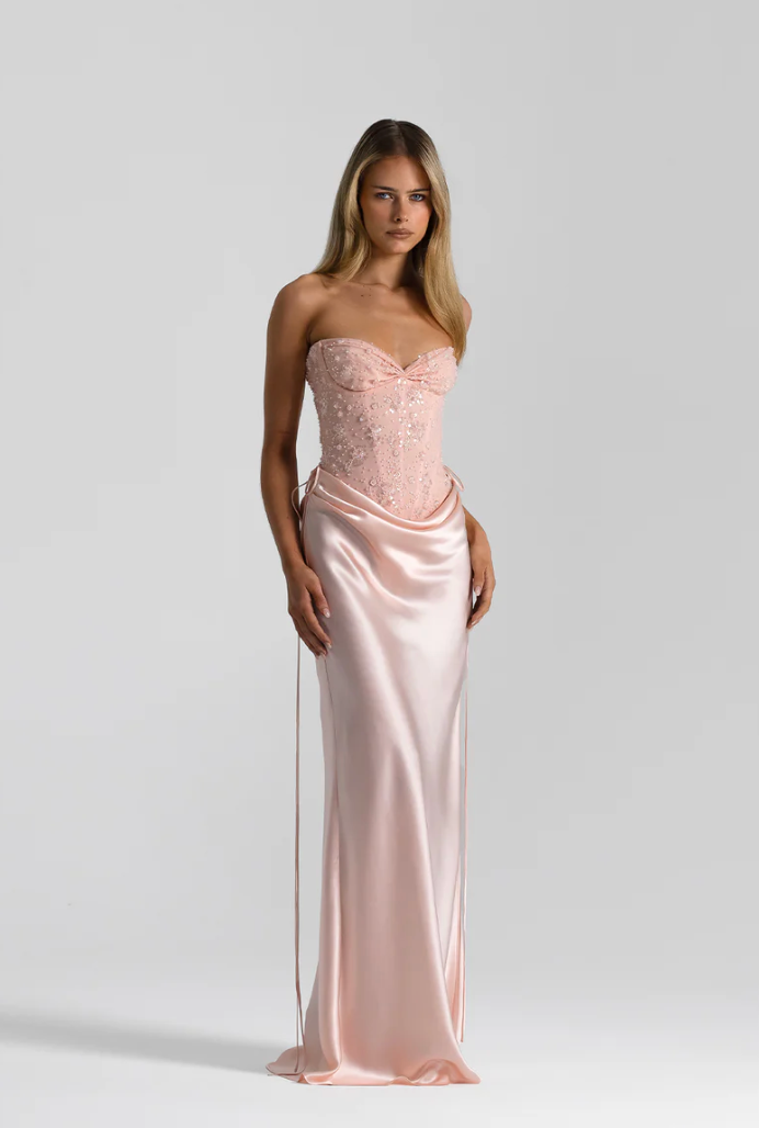 Natalie Rolt Verity Bustier + Evelyn Skirt Baby Pink