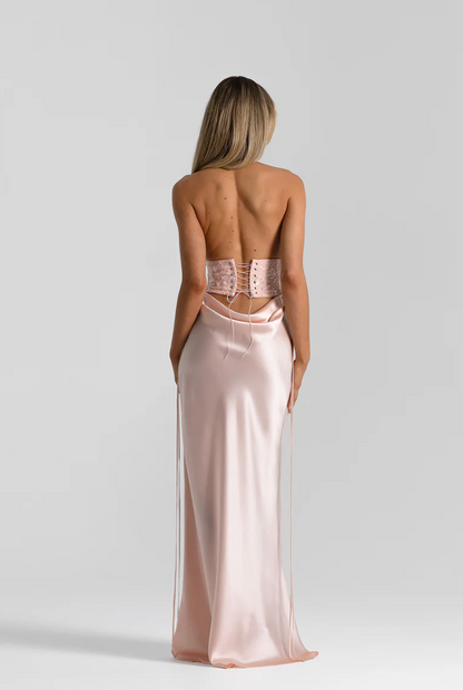 Natalie Rolt Bronte Top + Evelyn Skirt Baby Pink