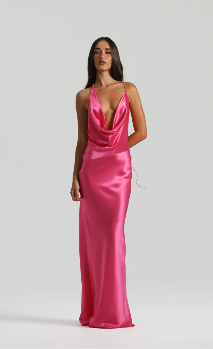 Natalie Rolt Gabi Gown Neon Pink