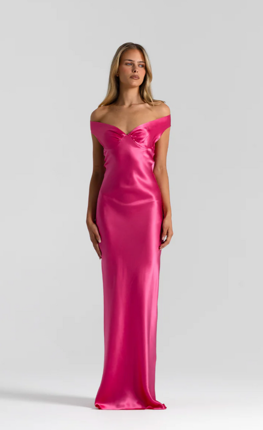 Natalie Rolt Bridget Gown Neon Pink
