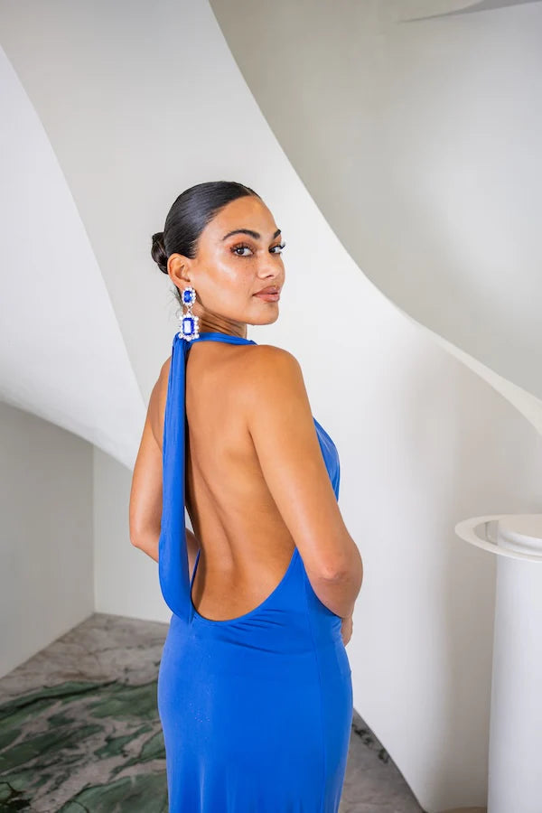 Sneaky Link Saint Plunge Maxi Dress Sapphire
